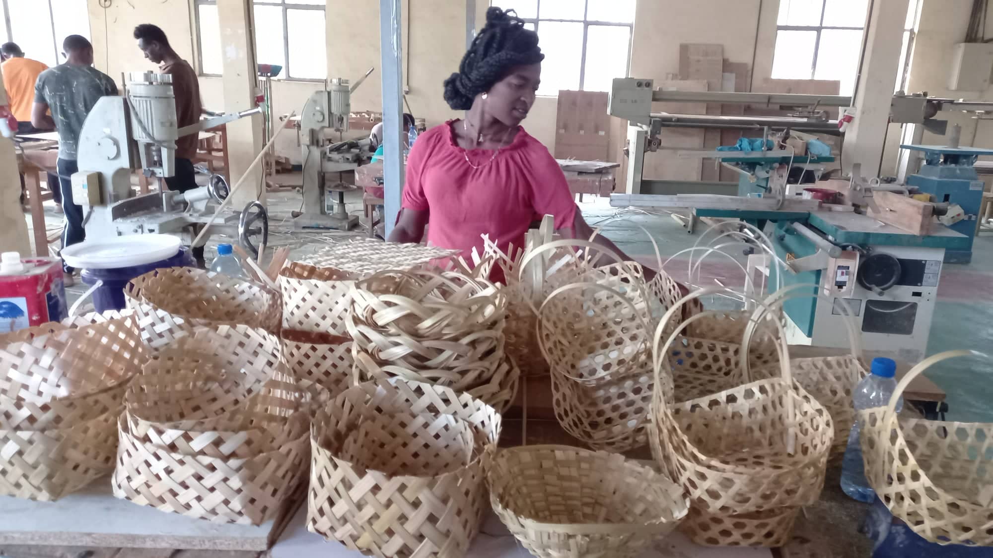Final products after bamboo processing training. 