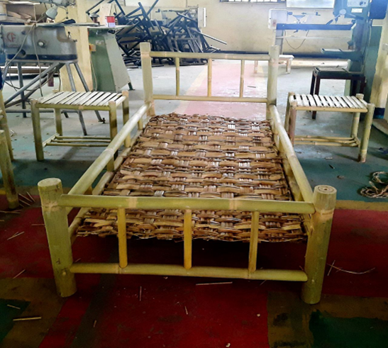Bamboo bed.