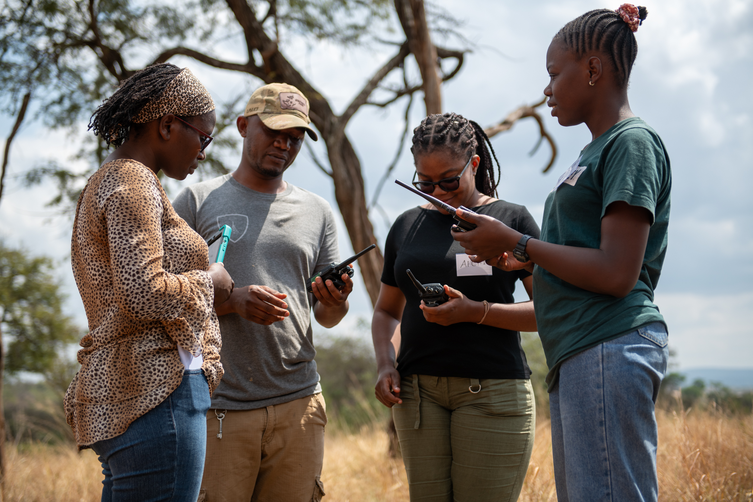 Participants learn use of radios and GPS devices