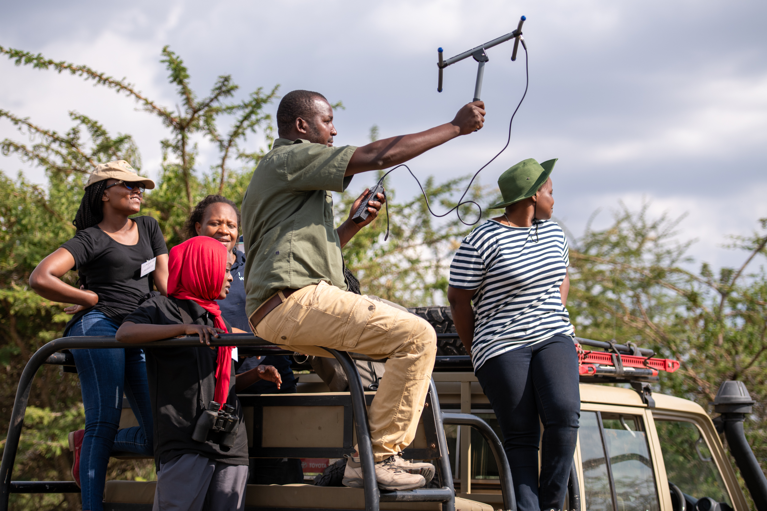 Instructor and ally Benson Benjamin teaches wildlife tracking