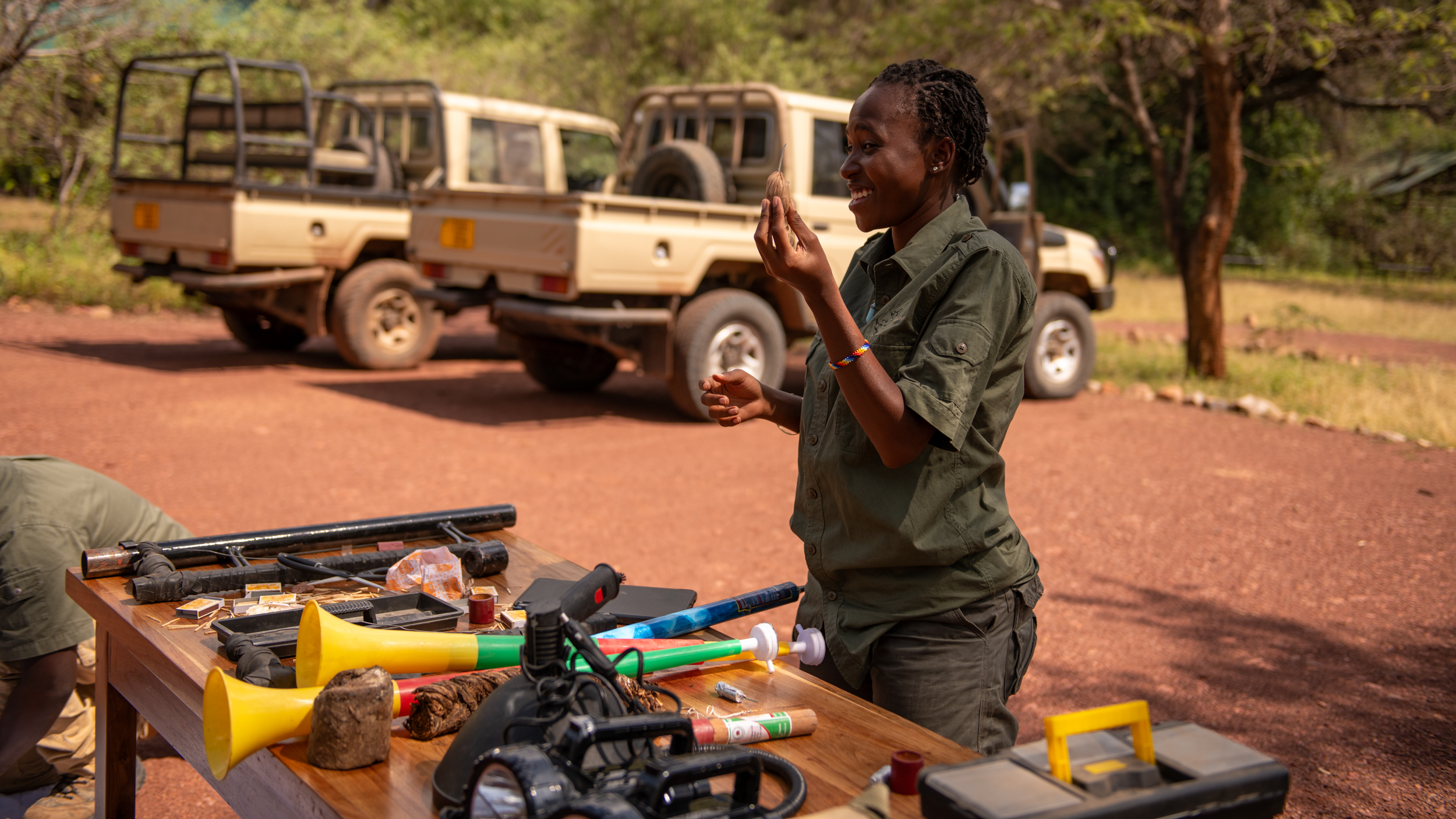 Mentor Ashura leads a session on human-wildlife mitigation