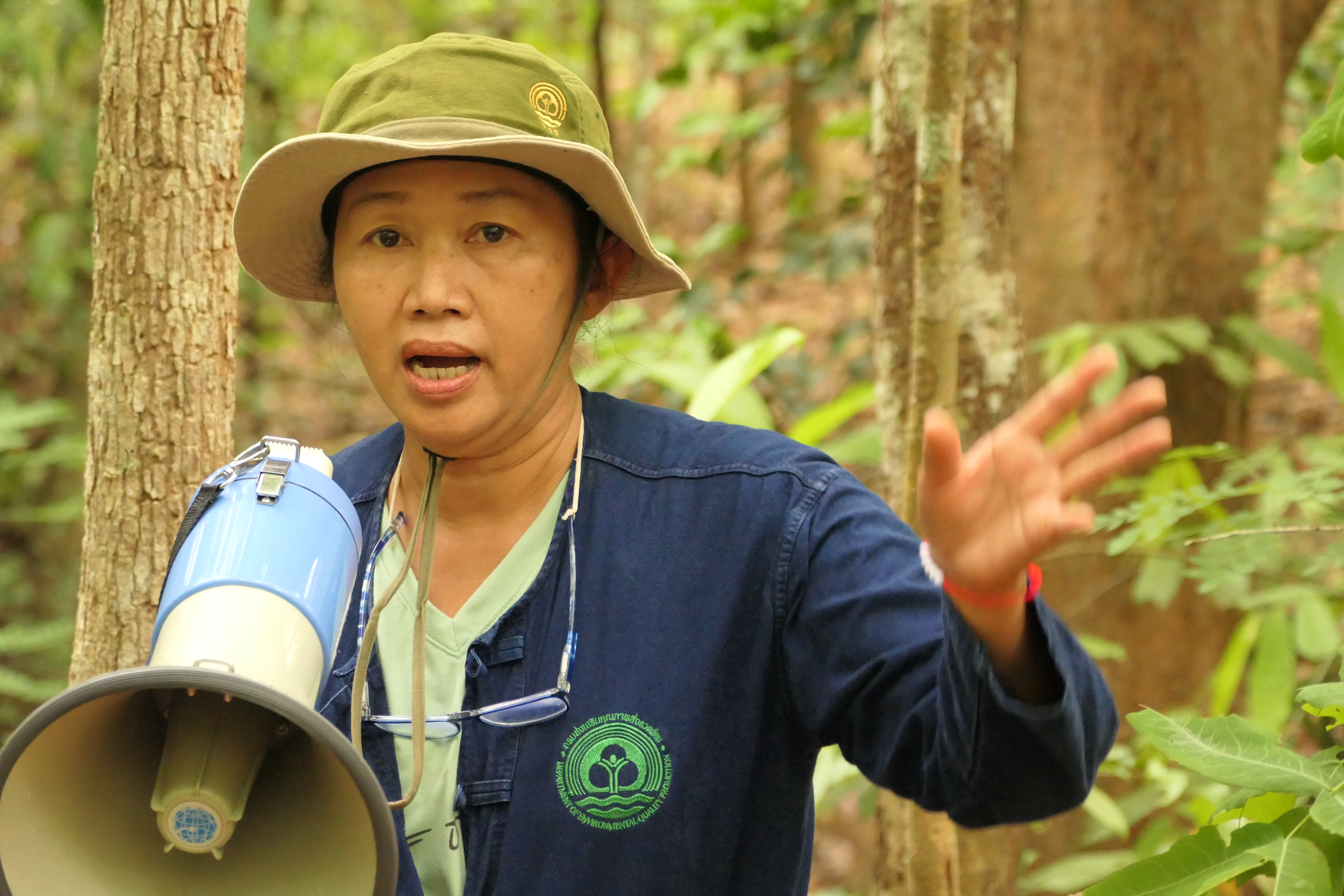 Ms Rachaprapa Kamphud trains her team on effective fire management patrols