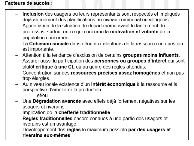 Facteurs de succes