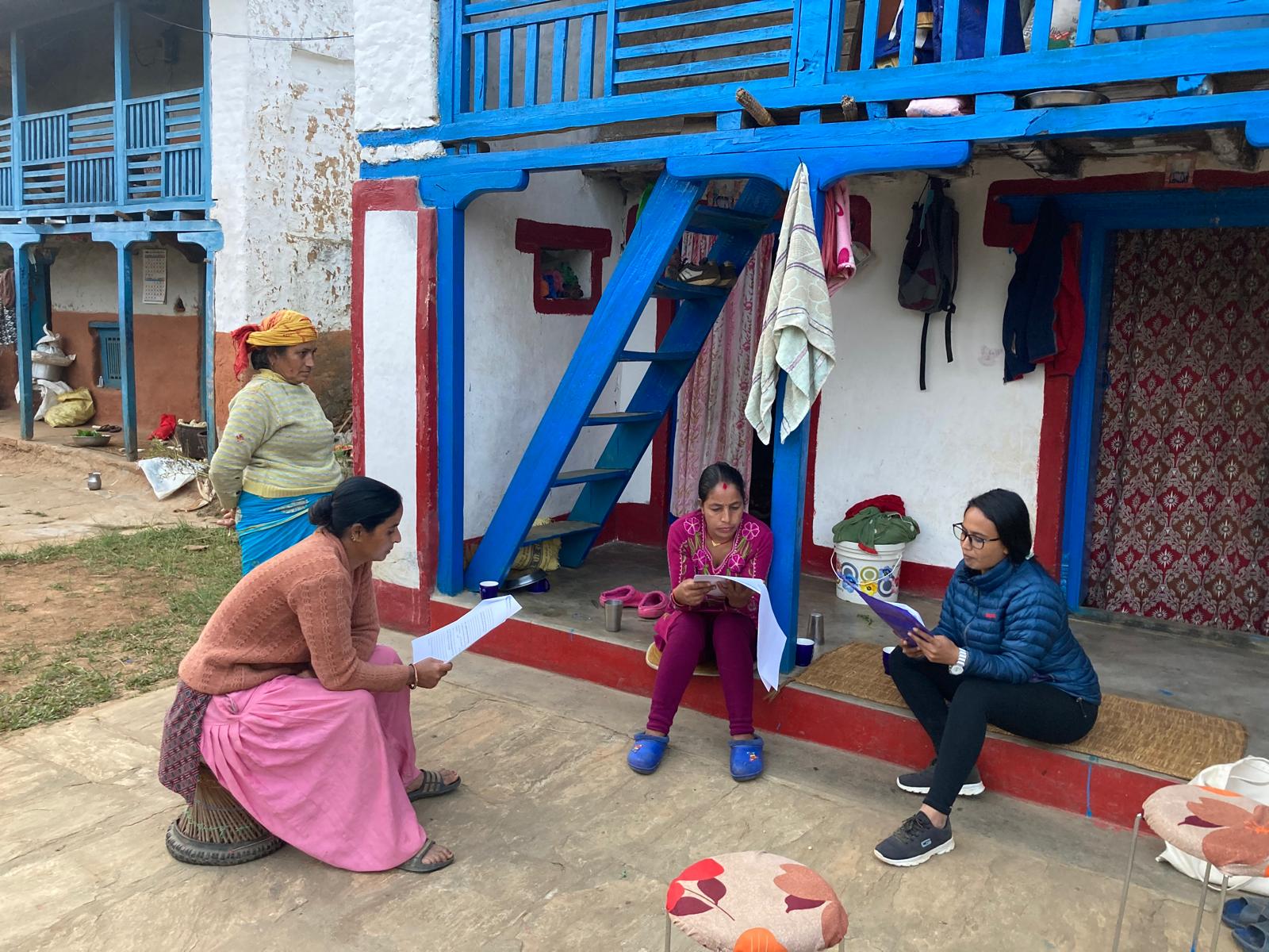Conducting research in Parbat district