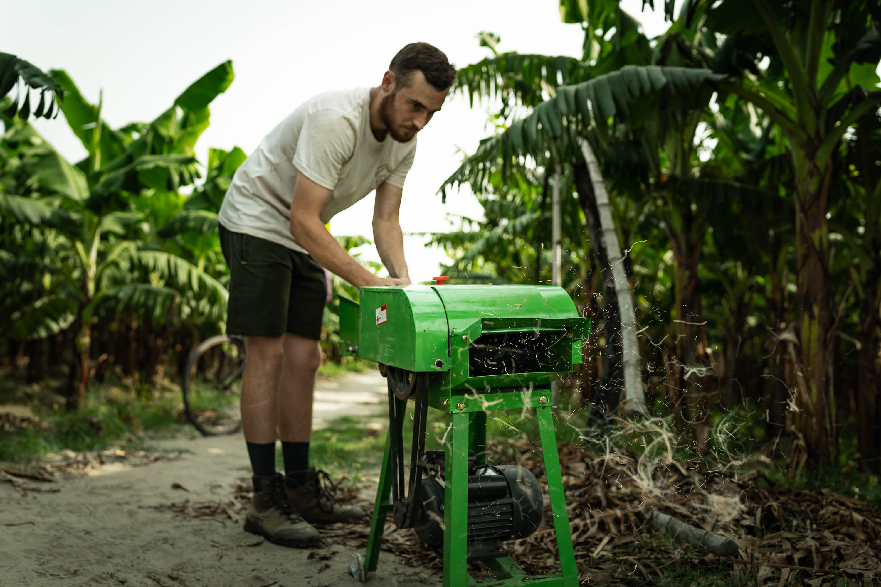 First banana fibre cutter built by own design