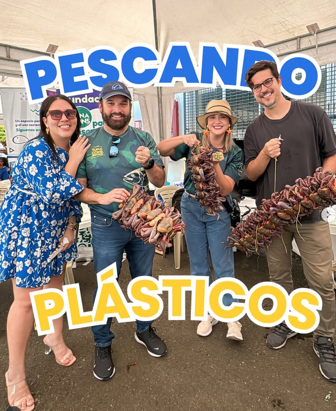 equipo tunacons pescando plásticos