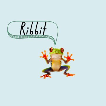 Ribbit logo: an image of a red-eyed tree frog saying Ribbit