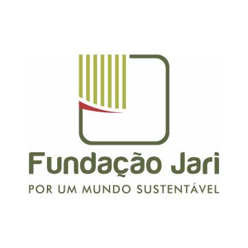 Logo of the Jari Foundation, featuring a green and red geometric symbol on the left and the text “Jari Foundation – For a sustainable world” in green letters.