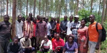 CFM group leaders meeting with the National Forestry Authority leaders at Oriamo Community demonstration woodlot 