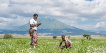 Community rangeland officers assessing the health of rangeland in Engaruka Valey in Northern Tanzania