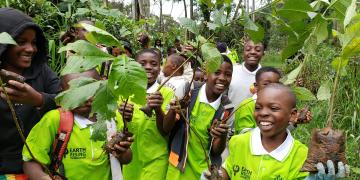 Children and youth engage in reforestation actions in the Bamenda Highhlands of Cameroon