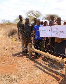 RRG-EA-771, A 10% Electric Fence Plan erected in a household within the wildlife friendly zone that helps deter crop raids from elephants, January, 2023 Tsavo Trust