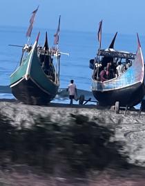 Traditional boats in Saint Martin's Island