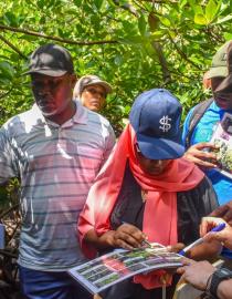 Trainees during CBEMR field excursions in Lamu