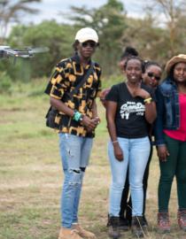 Participants learn to fly drones