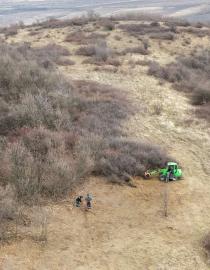 Removal of invasive vegetation on pasture at Golo Brdo near the village of Malo Sretište