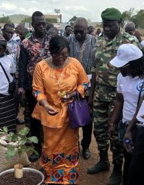 Authorities of Burkina Faso’s Centre-East region, led by the Governor, visit exhibitions at the LOGMe dryland products fair in Tiébélé.
