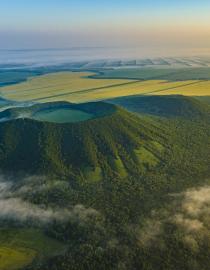 Vue aérienne de la montagne Nangelaqiu de Wudalianchi