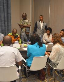NGOs and businesses discuss during a CSR Cafe session Eco-Benin