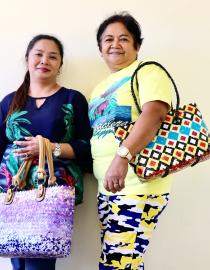 Members of Samahan ng mga Mangingisda ng San Teodoro (Fisher's Organization of San Teodoro) with their Upcycled Plastic Bags SMARTSeas PH Remelizza Sacra