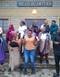women group during health break for SAGE workshop Mamasheane